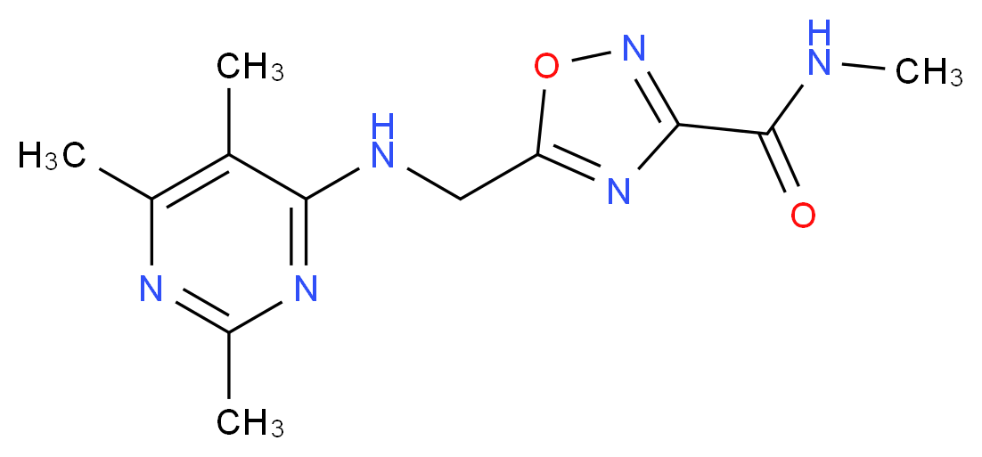 N-methyl-5-{[(2,5,6-trimethylpyrimidin-4-yl)amino]methyl}-1,2,4-oxadiazole-3-carboxamide_分子结构_CAS_)