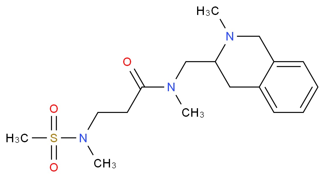N~1~,N~3~-dimethyl-N~3~-(methylsulfonyl)-N~1~-[(2-methyl-1,2,3,4-tetrahydro-3-isoquinolinyl)methyl]-beta-alaninamide_分子结构_CAS_)