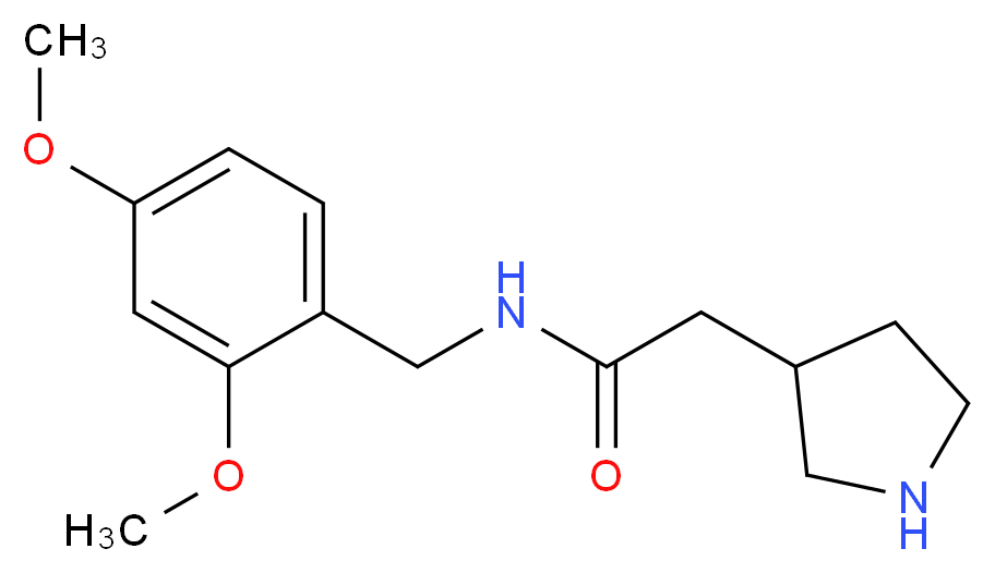 N-(2,4-dimethoxybenzyl)-2-pyrrolidin-3-ylacetamide_分子结构_CAS_)
