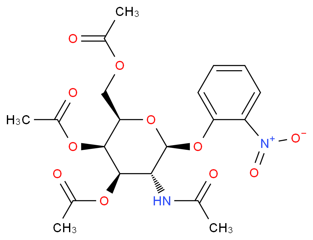 o-Nitrophenyl 2-Acetamido-2-deoxy-3,4,6-tri-O-acetyl-β-D-galactopyranoside_分子结构_CAS_13089-26-4)