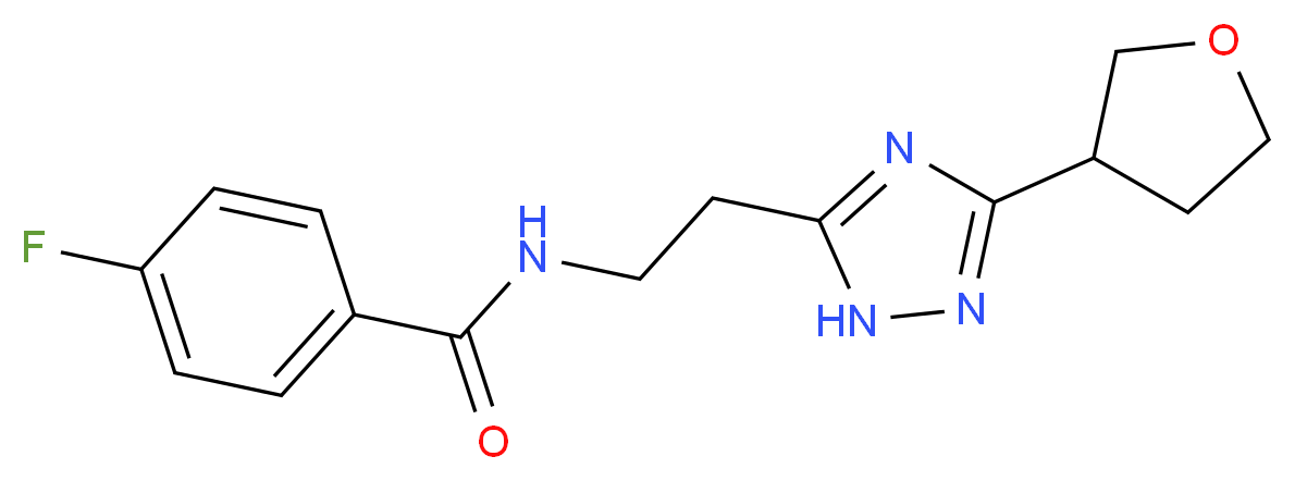 4-fluoro-N-{2-[3-(tetrahydrofuran-3-yl)-1H-1,2,4-triazol-5-yl]ethyl}benzamide_分子结构_CAS_)