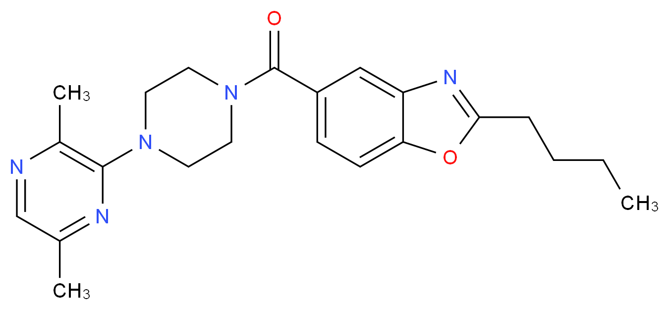 2-butyl-5-{[4-(3,6-dimethyl-2-pyrazinyl)-1-piperazinyl]carbonyl}-1,3-benzoxazole_分子结构_CAS_)