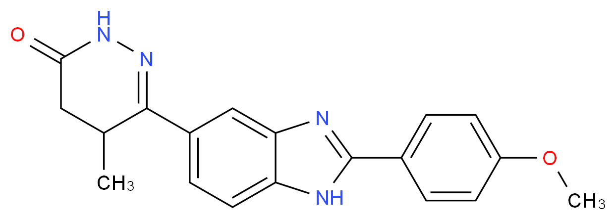 6-[2-(4-methoxyphenyl)-1H-1,3-benzodiazol-6-yl]-5-methyl-2,3,4,5-tetrahydropyridazin-3-one_分子结构_CAS_74150-27-9