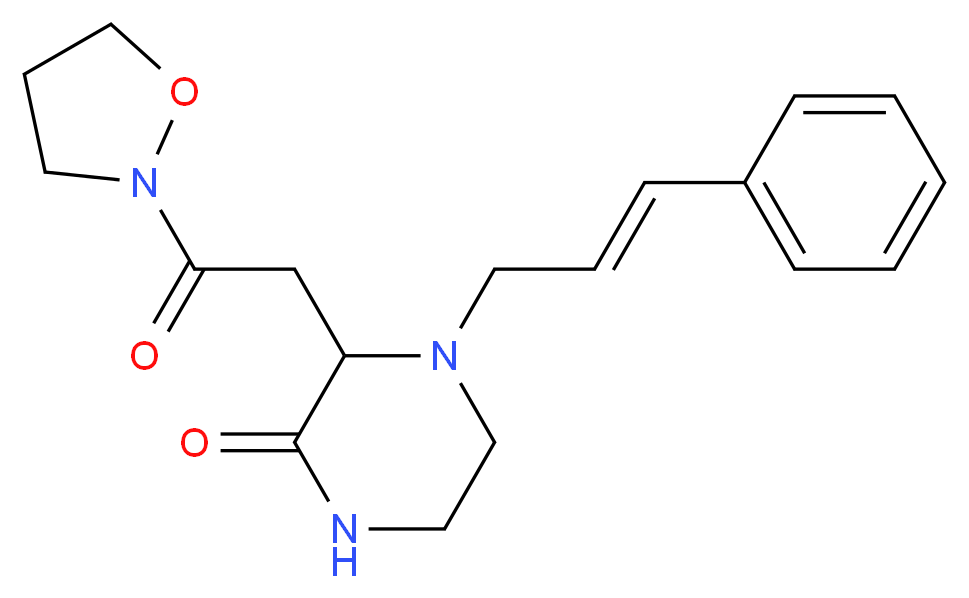 3-[2-(2-isoxazolidinyl)-2-oxoethyl]-4-[(2E)-3-phenyl-2-propen-1-yl]-2-piperazinone_分子结构_CAS_)
