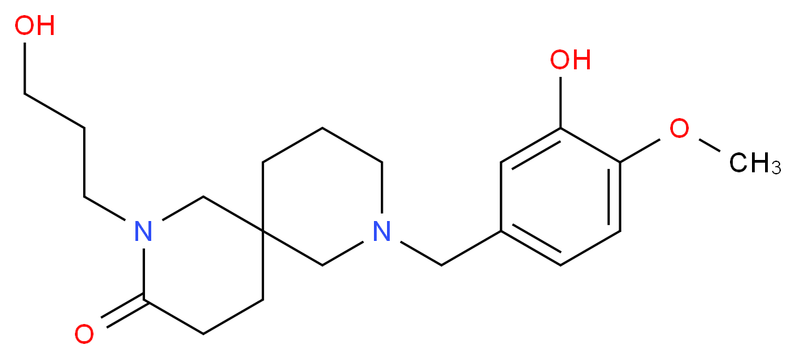 8-(3-hydroxy-4-methoxybenzyl)-2-(3-hydroxypropyl)-2,8-diazaspiro[5.5]undecan-3-one_分子结构_CAS_)