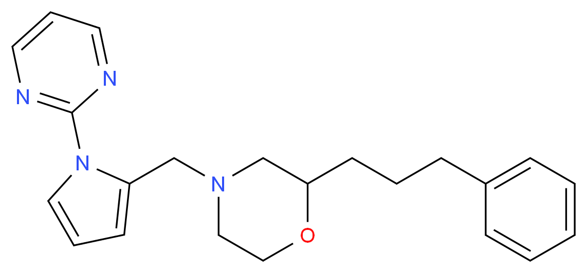 2-(3-phenylpropyl)-4-{[1-(2-pyrimidinyl)-1H-pyrrol-2-yl]methyl}morpholine_分子结构_CAS_)