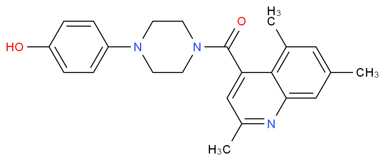 4-{4-[(2,5,7-trimethylquinolin-4-yl)carbonyl]piperazin-1-yl}phenol_分子结构_CAS_)
