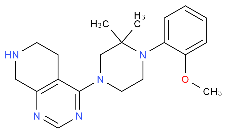 4-[4-(2-methoxyphenyl)-3,3-dimethylpiperazin-1-yl]-5,6,7,8-tetrahydropyrido[3,4-d]pyrimidine_分子结构_CAS_)