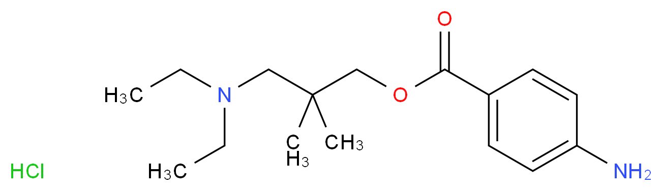 3-(diethylamino)-2,2-dimethylpropyl 4-aminobenzoate hydrochloride_分子结构_CAS_553-63-9