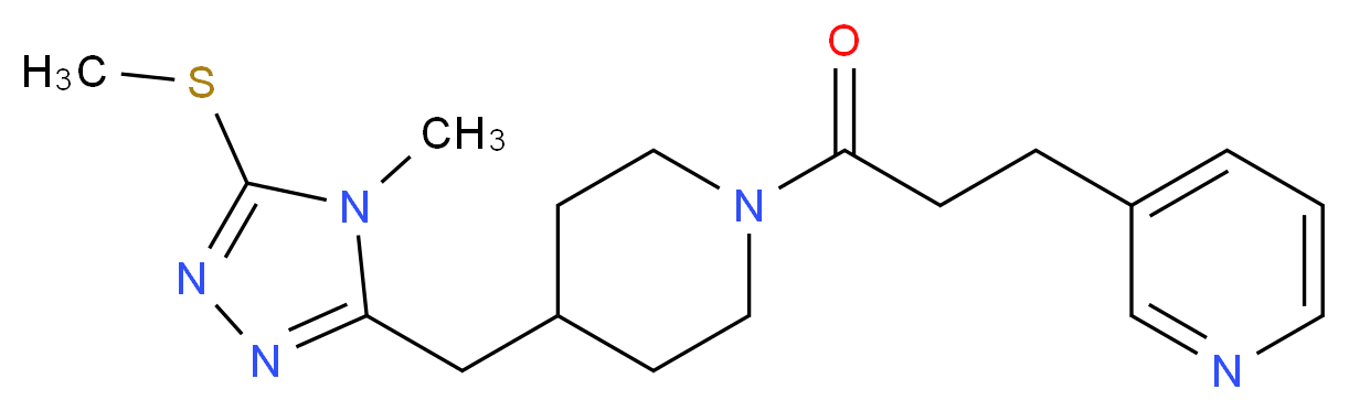 3-[3-(4-{[4-methyl-5-(methylthio)-4H-1,2,4-triazol-3-yl]methyl}piperidin-1-yl)-3-oxopropyl]pyridine_分子结构_CAS_)