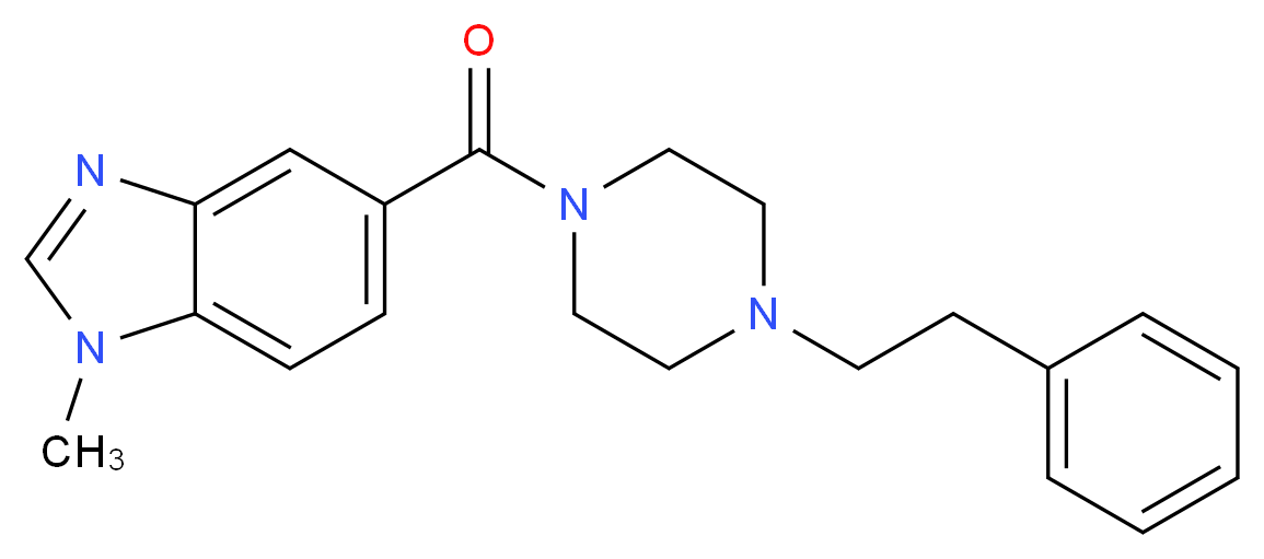 1-methyl-5-{[4-(2-phenylethyl)piperazin-1-yl]carbonyl}-1H-benzimidazole_分子结构_CAS_)