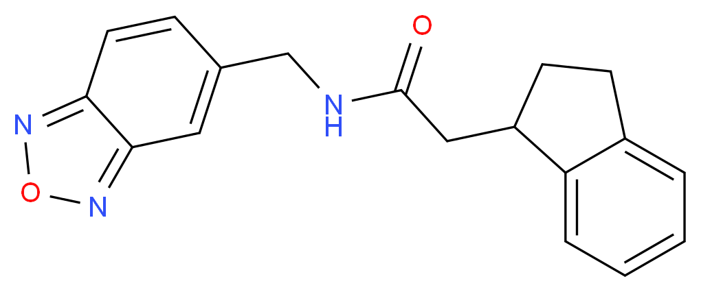 N-(2,1,3-benzoxadiazol-5-ylmethyl)-2-(2,3-dihydro-1H-inden-1-yl)acetamide_分子结构_CAS_)