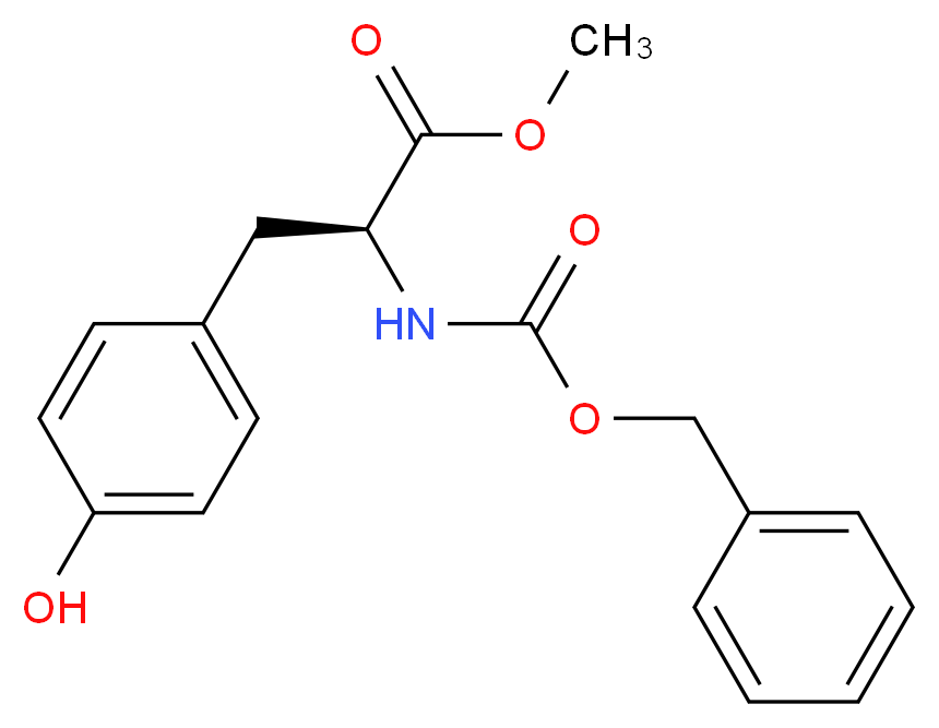 methyl (2S)-2-{[(benzyloxy)carbonyl]amino}-3-(4-hydroxyphenyl)propanoate_分子结构_CAS_13512-31-7