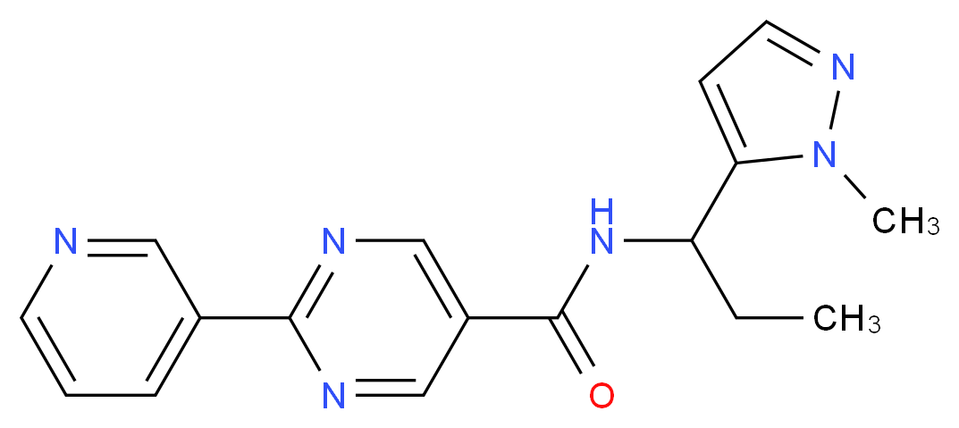 N-[1-(1-methyl-1H-pyrazol-5-yl)propyl]-2-(3-pyridinyl)-5-pyrimidinecarboxamide_分子结构_CAS_)