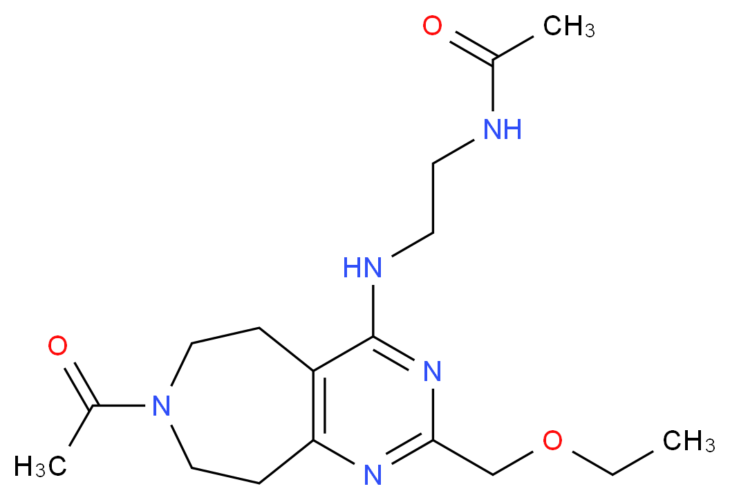 N-(2-{[7-acetyl-2-(ethoxymethyl)-6,7,8,9-tetrahydro-5H-pyrimido[4,5-d]azepin-4-yl]amino}ethyl)acetamide_分子结构_CAS_)
