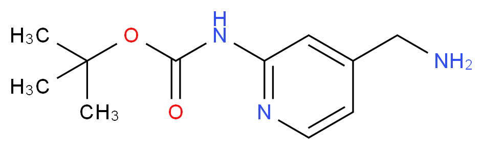 (4-Aminomethylpyridin-2-yl)carbamic acid tert-butyl ester_分子结构_CAS_639091-78-4)
