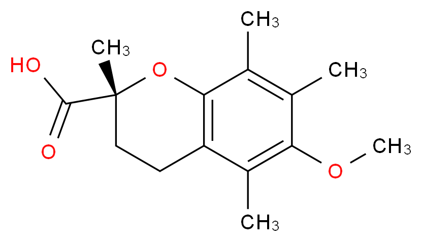 (2R)-6-methoxy-2,5,7,8-tetramethyl-3,4-dihydro-2H-1-benzopyran-2-carboxylic acid_分子结构_CAS_139658-04-1