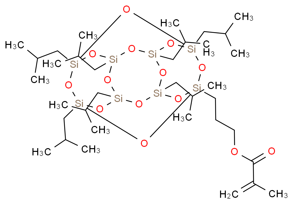 3-[heptakis(2-methylpropyl)pentacyclo[9.5.1.1<sup>3</sup>,<sup>9</sup>.1<sup>5</sup>,<sup>1</sup><sup>5</sup>.1<sup>7</sup>,<sup>1</sup><sup>3</sup>]octasiloxan-1-yl]propyl 2-methylprop-2-enoate_分子结构_CAS_307531-94-8