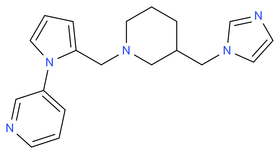 3-(2-{[3-(1H-imidazol-1-ylmethyl)piperidin-1-yl]methyl}-1H-pyrrol-1-yl)pyridine_分子结构_CAS_)