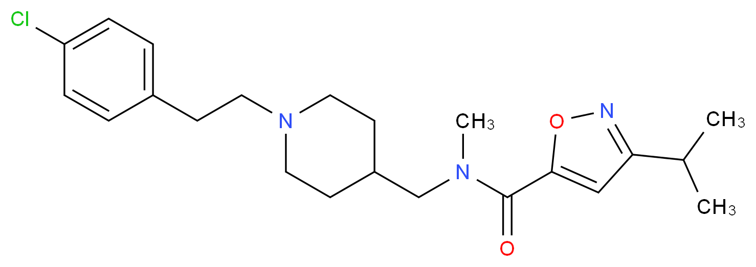 N-({1-[2-(4-chlorophenyl)ethyl]-4-piperidinyl}methyl)-3-isopropyl-N-methyl-5-isoxazolecarboxamide_分子结构_CAS_)