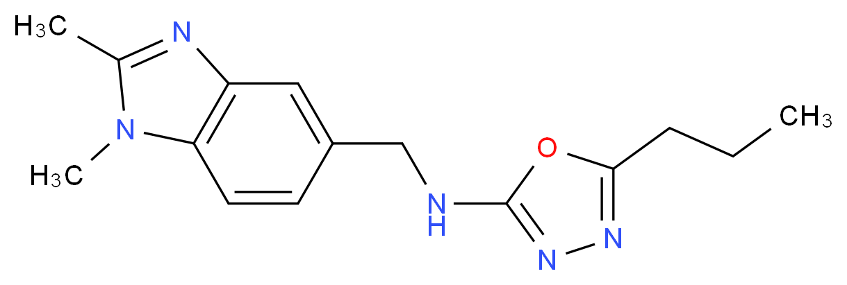 N-[(1,2-dimethyl-1H-benzimidazol-5-yl)methyl]-5-propyl-1,3,4-oxadiazol-2-amine_分子结构_CAS_)