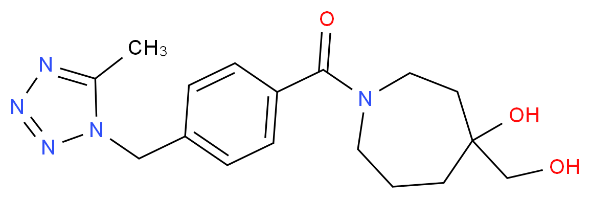 4-(hydroxymethyl)-1-{4-[(5-methyl-1H-tetrazol-1-yl)methyl]benzoyl}-4-azepanol_分子结构_CAS_)