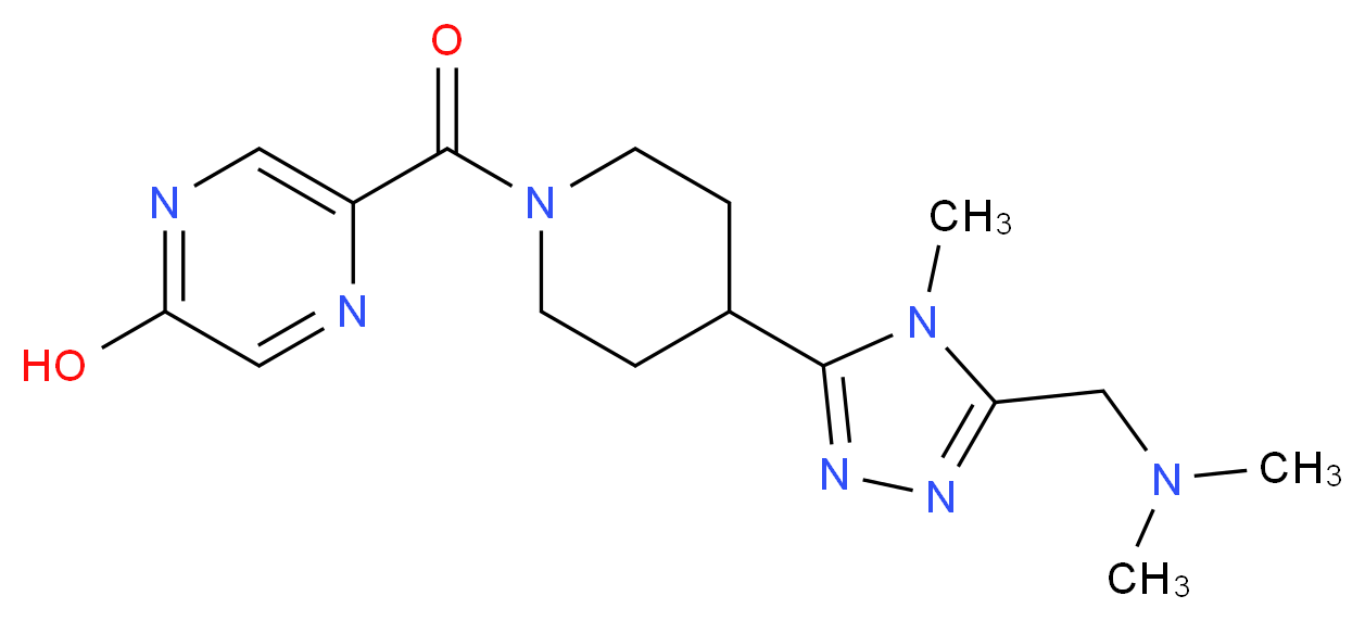 5-[(4-{5-[(dimethylamino)methyl]-4-methyl-4H-1,2,4-triazol-3-yl}piperidin-1-yl)carbonyl]pyrazin-2-ol_分子结构_CAS_)