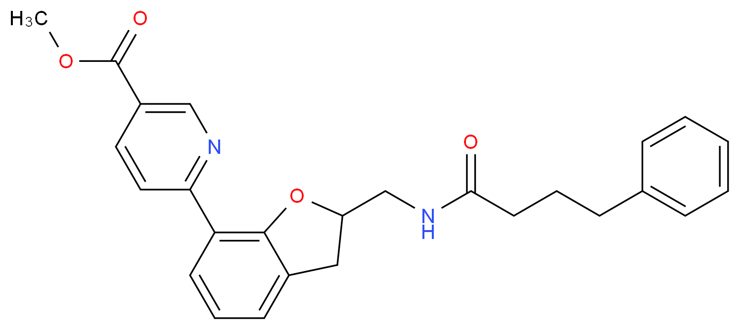 methyl 6-(2-{[(4-phenylbutanoyl)amino]methyl}-2,3-dihydro-1-benzofuran-7-yl)nicotinate_分子结构_CAS_)