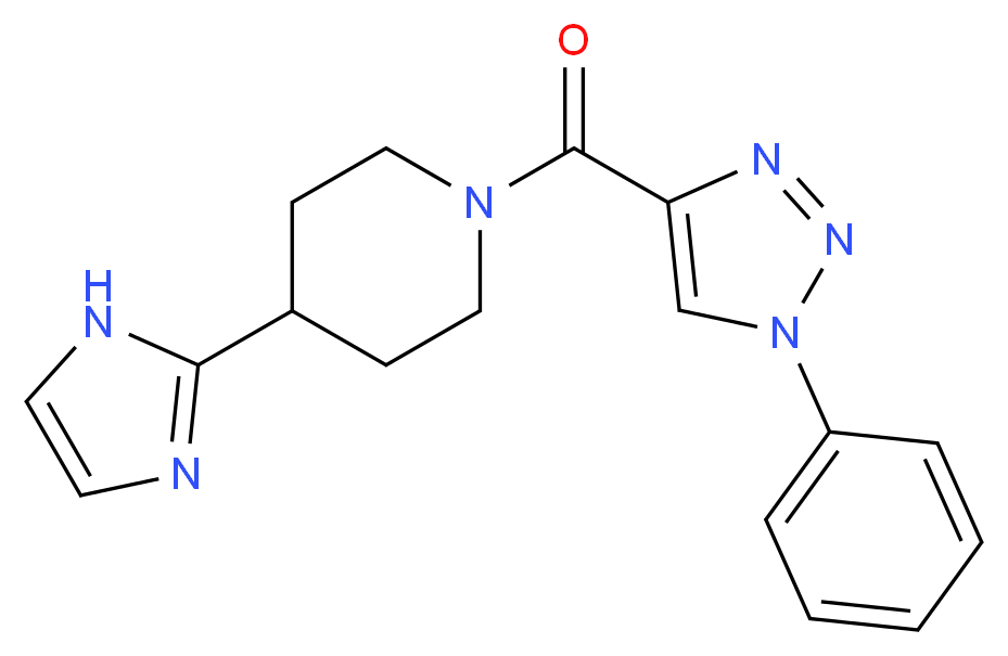 4-(1H-imidazol-2-yl)-1-[(1-phenyl-1H-1,2,3-triazol-4-yl)carbonyl]piperidine_分子结构_CAS_)