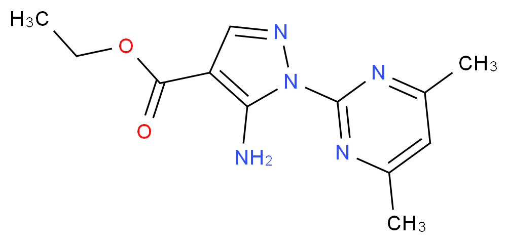 Ethyl 5-amino-1-(4,6-dimethylpyrimidin-2-yl)-1H-pyrazole-4-carboxylate_分子结构_CAS_91644-39-2)