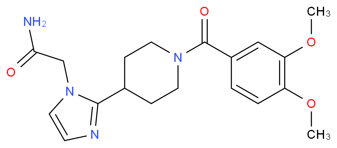 2-{2-[1-(3,4-dimethoxybenzoyl)-4-piperidinyl]-1H-imidazol-1-yl}acetamide_分子结构_CAS_)