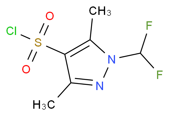 1-(difluoromethyl)-3,5-dimethyl-1H-pyrazole-4-sulfonyl chloride_分子结构_CAS_943152-92-9