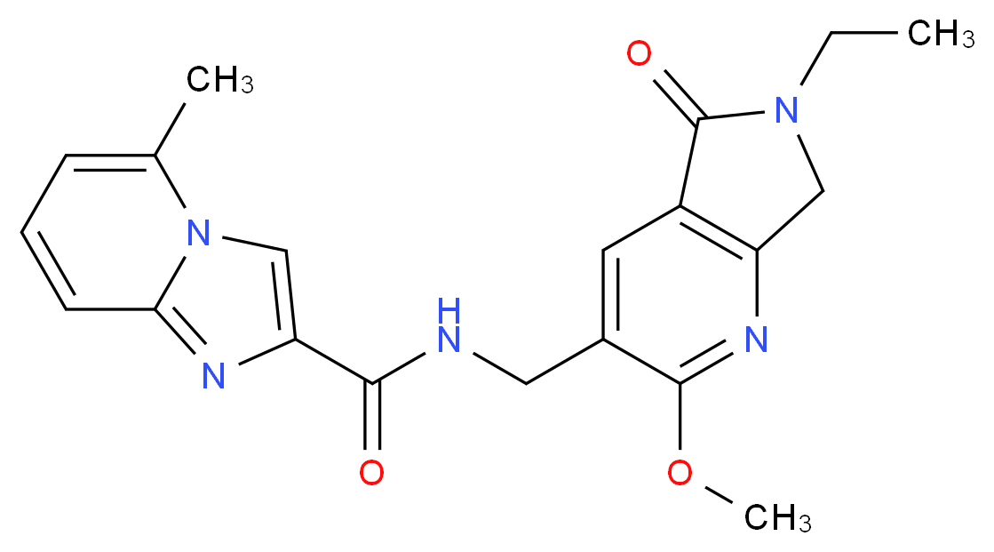 N-[(6-ethyl-2-methoxy-5-oxo-6,7-dihydro-5H-pyrrolo[3,4-b]pyridin-3-yl)methyl]-5-methylimidazo[1,2-a]pyridine-2-carboxamide_分子结构_CAS_)