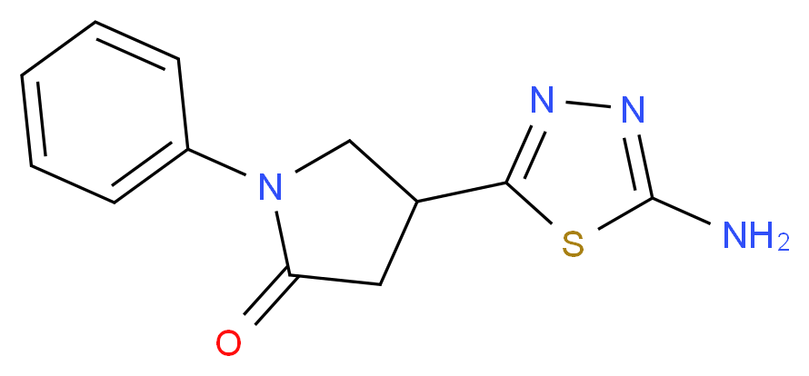 4-(5-amino-1,3,4-thiadiazol-2-yl)-1-phenylpyrrolidin-2-one_分子结构_CAS_1142202-31-0