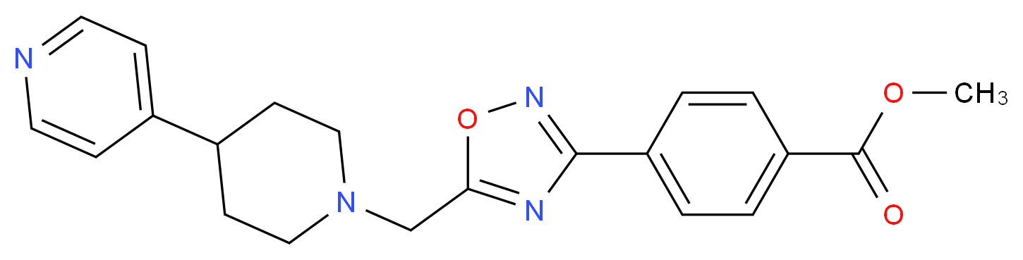 methyl 4-(5-{[4-(4-pyridinyl)-1-piperidinyl]methyl}-1,2,4-oxadiazol-3-yl)benzoate_分子结构_CAS_)