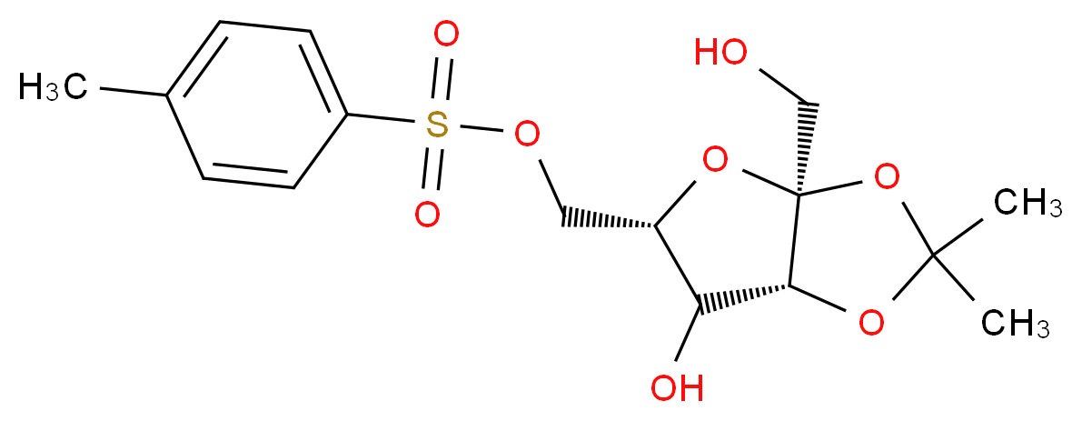 [(3aS,5S,6aR)-6-hydroxy-3a-(hydroxymethyl)-2,2-dimethyl-tetrahydro-2H-furo[2,3-d][1,3]dioxol-5-yl]methyl 4-methylbenzene-1-sulfonate_分子结构_CAS_2484-54-0