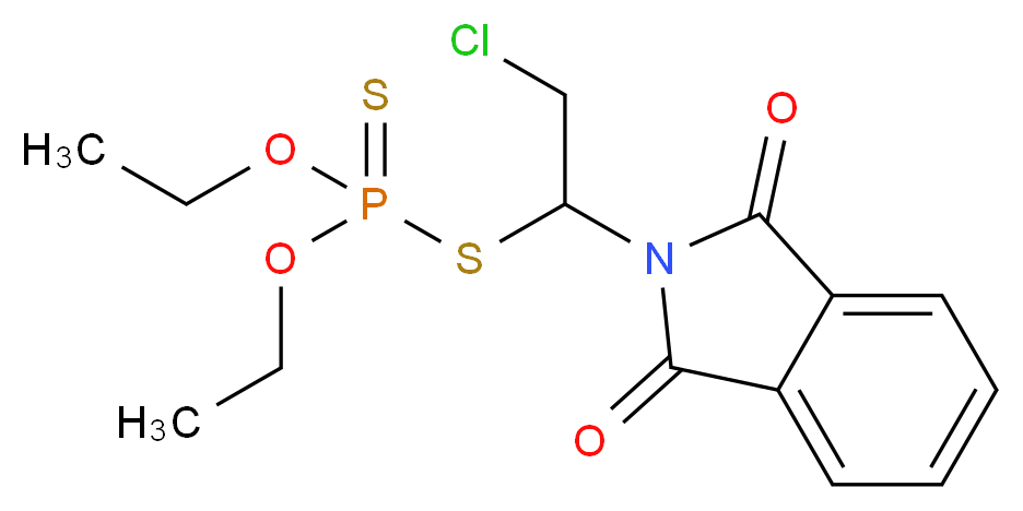 diethyl {[2-chloro-1-(1,3-dioxo-2,3-dihydro-1H-isoindol-2-yl)ethyl]sulfanyl}(sulfanylidene)phosphonite_分子结构_CAS_10311-84-9