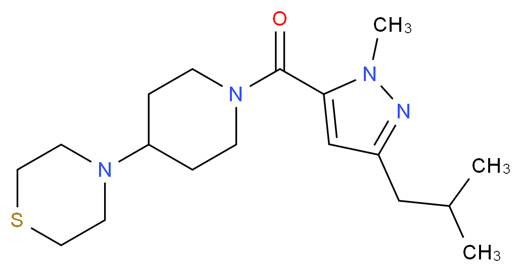 4-{1-[(3-isobutyl-1-methyl-1H-pyrazol-5-yl)carbonyl]-4-piperidinyl}thiomorpholine_分子结构_CAS_)