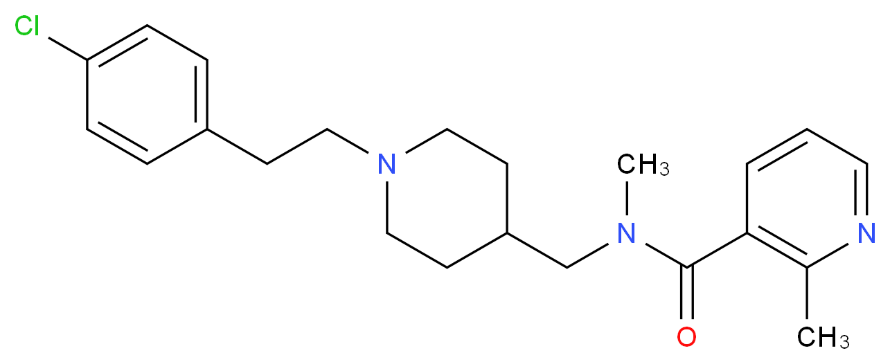 N-({1-[2-(4-chlorophenyl)ethyl]-4-piperidinyl}methyl)-N,2-dimethylnicotinamide_分子结构_CAS_)