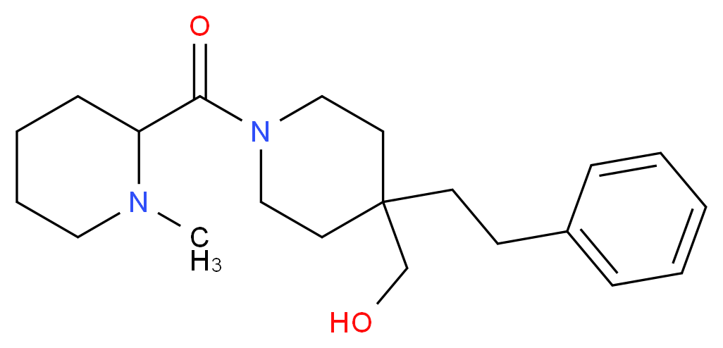 [1-[(1-methyl-2-piperidinyl)carbonyl]-4-(2-phenylethyl)-4-piperidinyl]methanol_分子结构_CAS_)