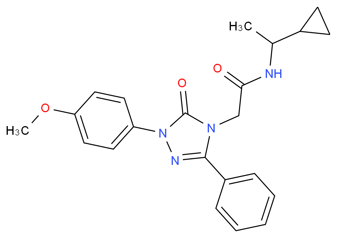 N-(1-cyclopropylethyl)-2-[1-(4-methoxyphenyl)-5-oxo-3-phenyl-1,5-dihydro-4H-1,2,4-triazol-4-yl]acetamide_分子结构_CAS_)