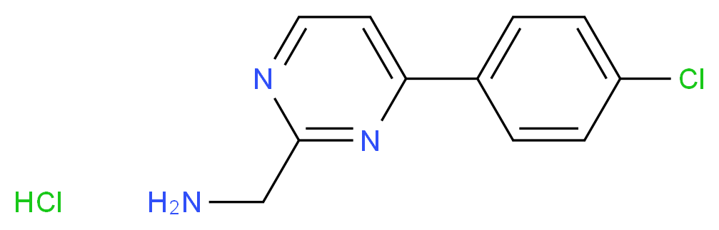 [4-(4-chlorophenyl)pyrimidin-2-yl]methanamine hydrochloride_分子结构_CAS_1196145-75-1