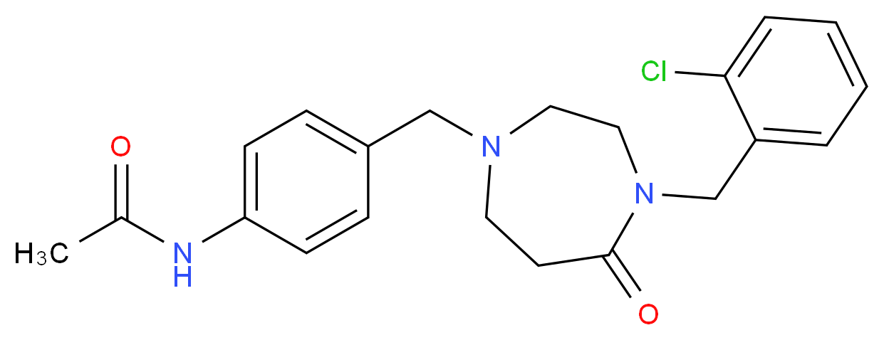 N-(4-{[4-(2-chlorobenzyl)-5-oxo-1,4-diazepan-1-yl]methyl}phenyl)acetamide_分子结构_CAS_)