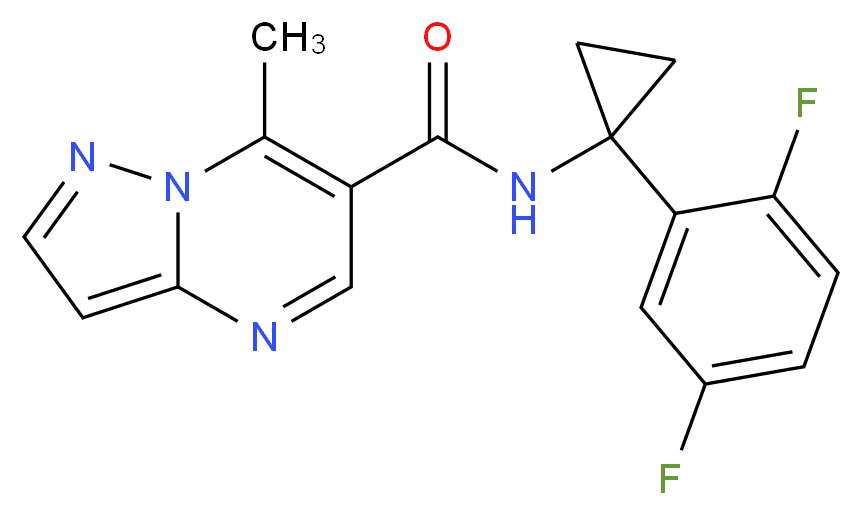 N-[1-(2,5-difluorophenyl)cyclopropyl]-7-methylpyrazolo[1,5-a]pyrimidine-6-carboxamide_分子结构_CAS_)