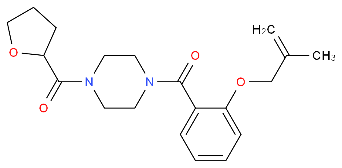 1-{2-[(2-methylprop-2-en-1-yl)oxy]benzoyl}-4-(tetrahydrofuran-2-ylcarbonyl)piperazine_分子结构_CAS_)
