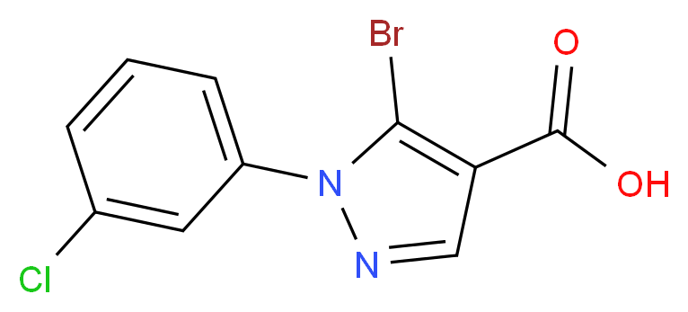 5-Bromo-1-(3-chlorophenyl)-1H-pyrazole-4-carboxylic acid_分子结构_CAS_959576-61-5)