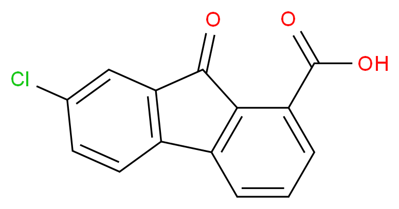 7-chloro-9-oxo-9H-fluorene-1-carboxylic acid_分子结构_CAS_1673-28-5