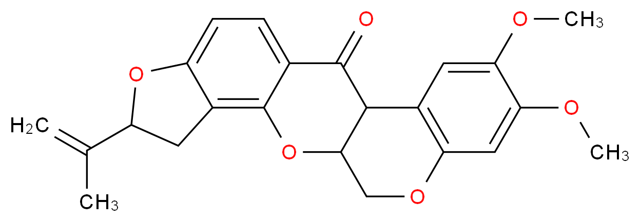 16,17-dimethoxy-6-(prop-1-en-2-yl)-2,7,20-trioxapentacyclo[11.8.0.0^{3,11}.0^{4,8}.0^{14,19}]henicosa-3,8,10,14(19),15,17-hexaen-12-one_分子结构_CAS_83-79-4