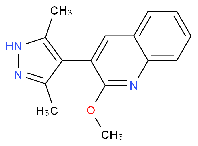 3-(3,5-dimethyl-1H-pyrazol-4-yl)-2-methoxyquinoline_分子结构_CAS_)