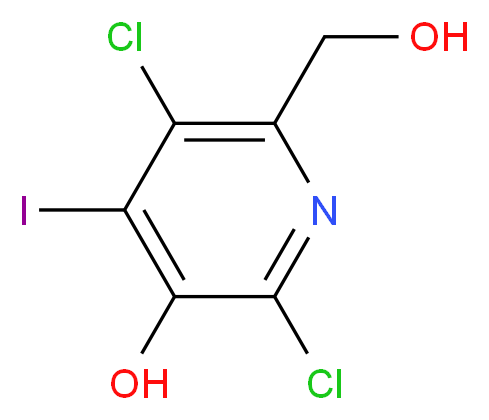 2,5-Dichloro-6-(hydroxymethyl)-4-iodopyridin-3-ol_分子结构_CAS_)